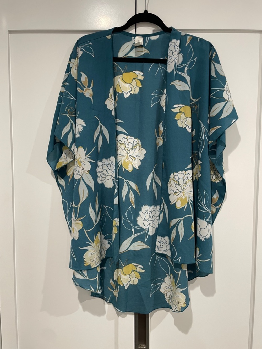mahina Teal Floral Kimono Top